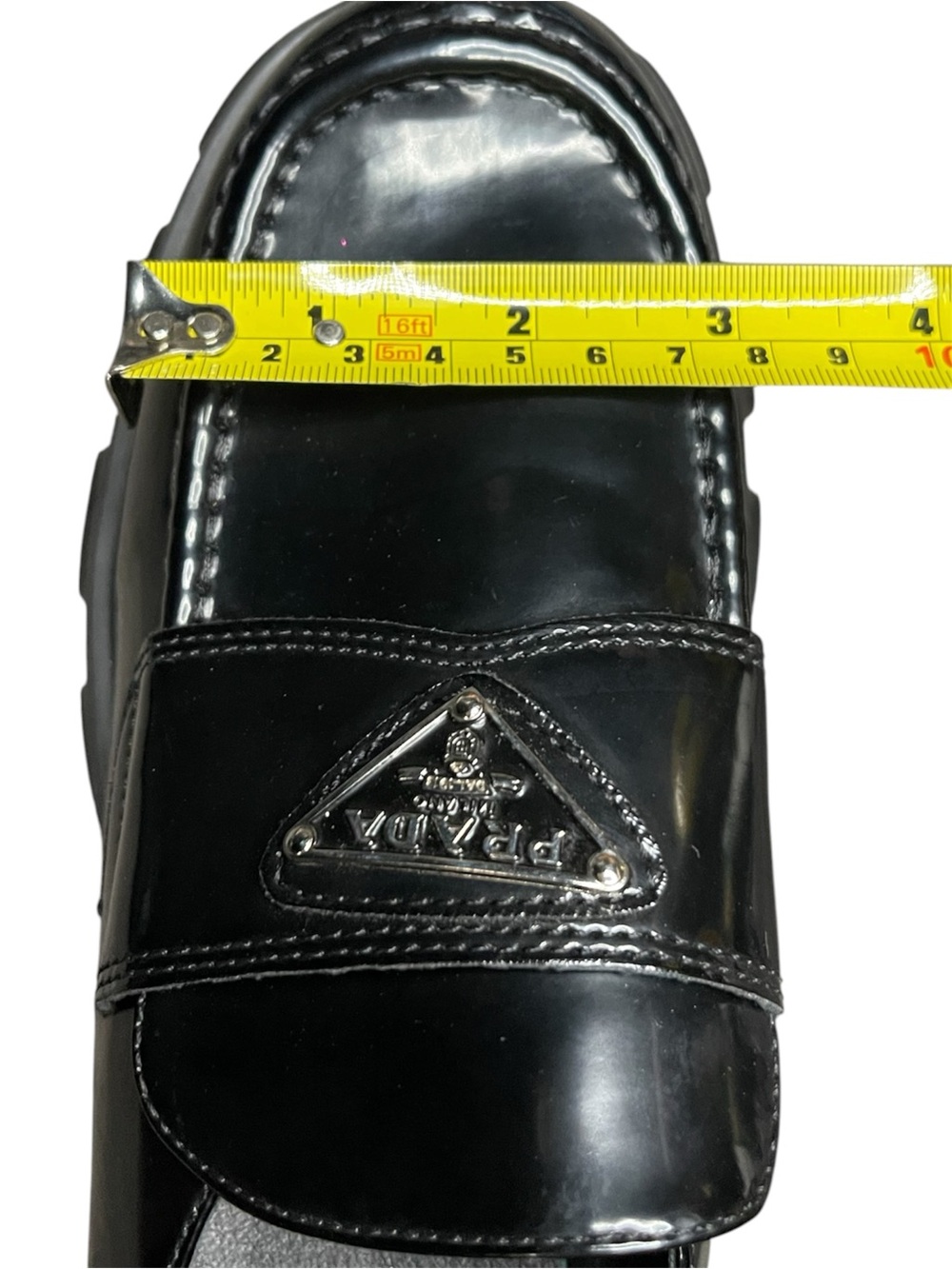 Prada Monolith Black Leather Platform Loafers - Picture 8 of 8